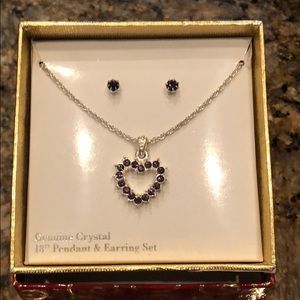 Genuine Crystal pendant and earring set
